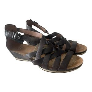 Dansko Vivian Women's Leather Comfort Gladiator Low Wedge Sandals